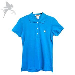 BOAST Fitted Cannabis Leaf Embroidered Cotton Pique Polo